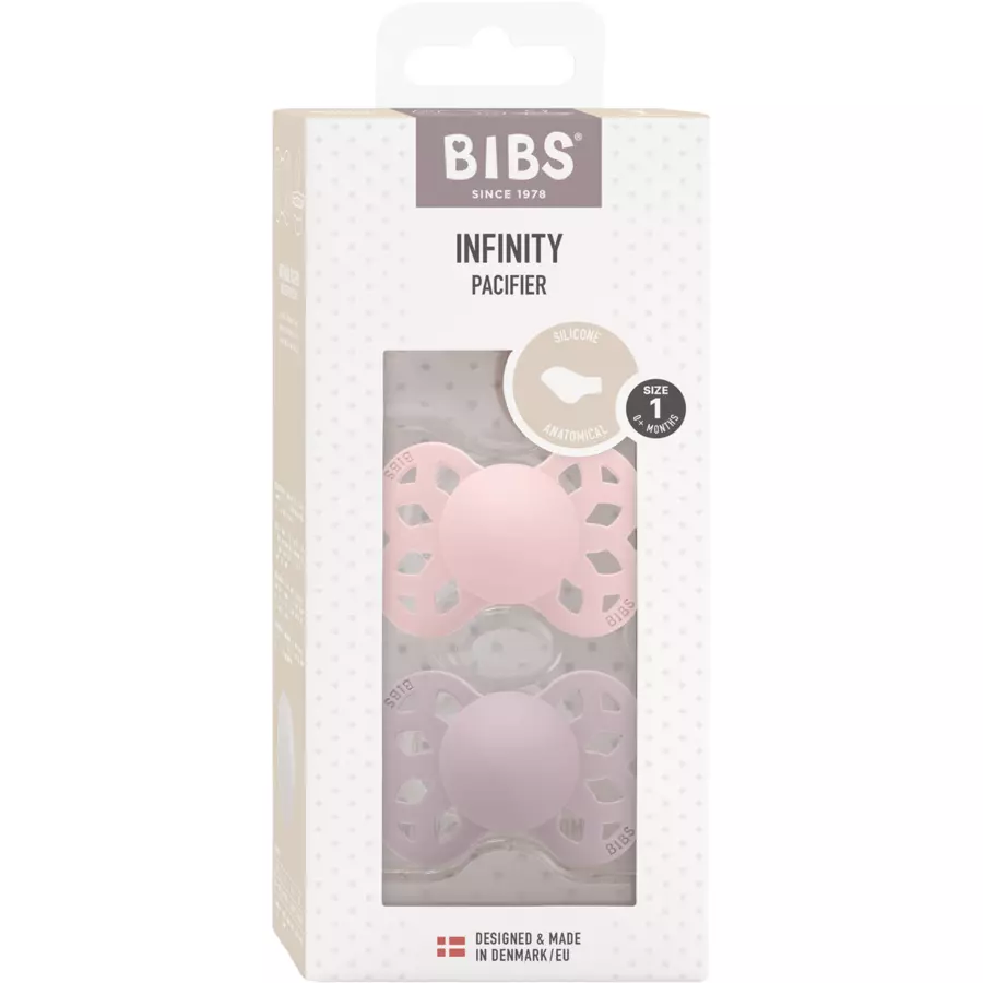 BIBS® Schnuller Infinity anatomischer Sauger 0-6 Monate BlossomDusky Lilac 2 Stk.