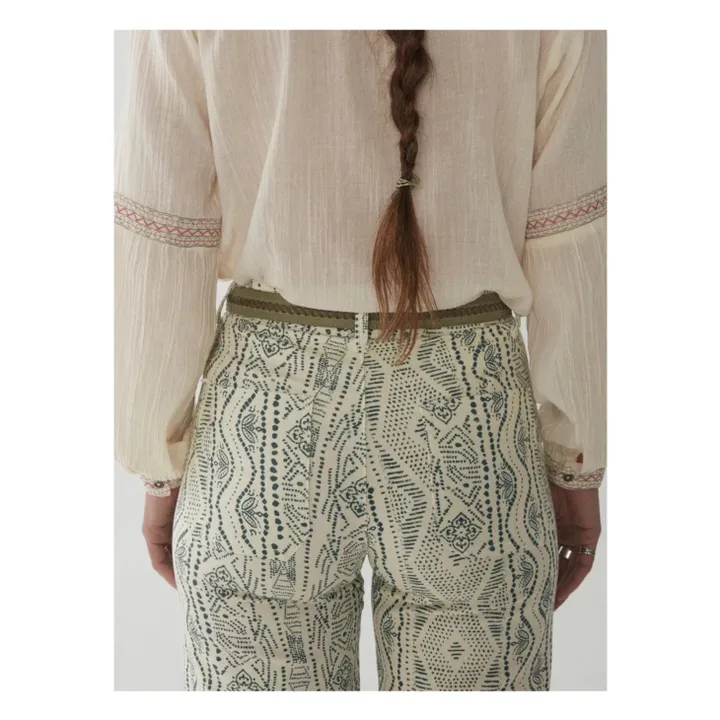 Maison Hotel Pantalon Ample Bleu | Bleu marine - Ecru