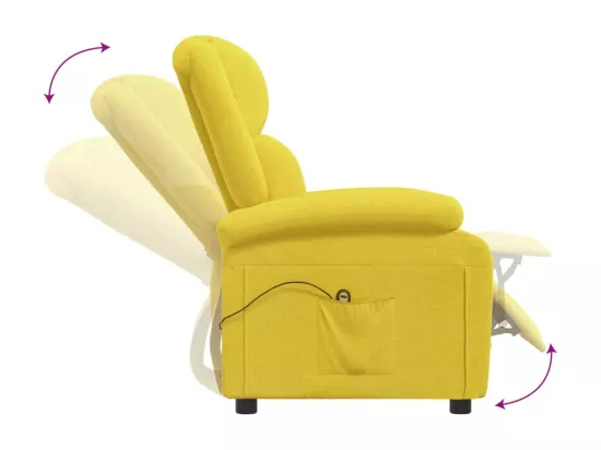 Fauteuil inclinable électrique Jaune Tissu
