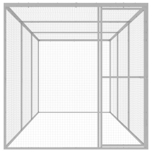 Gaiola grande de metal para gatos, cor prateada