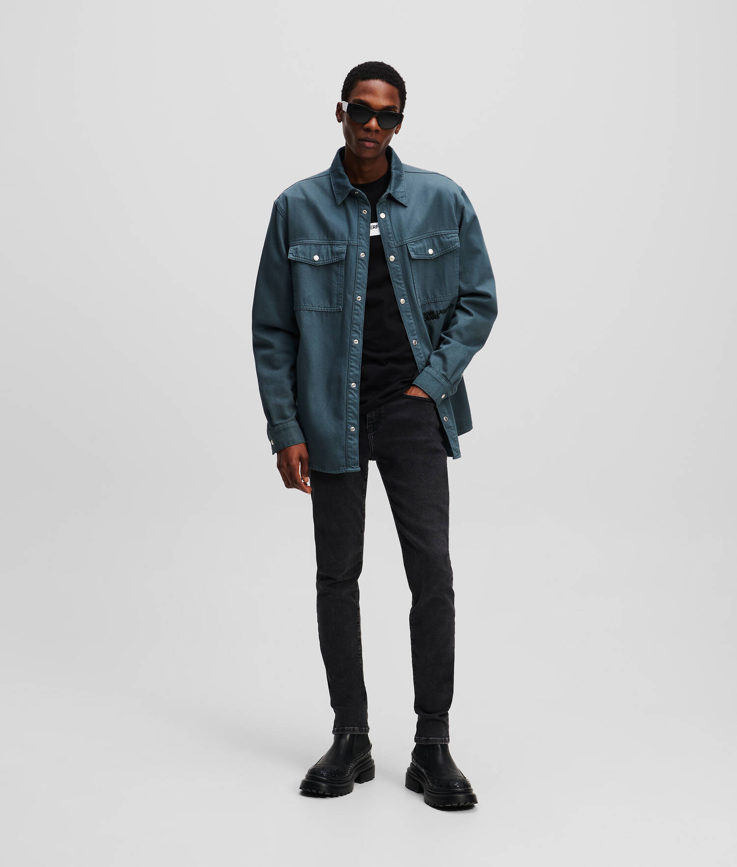 JEAN SKINNY - Noir minimal délavé