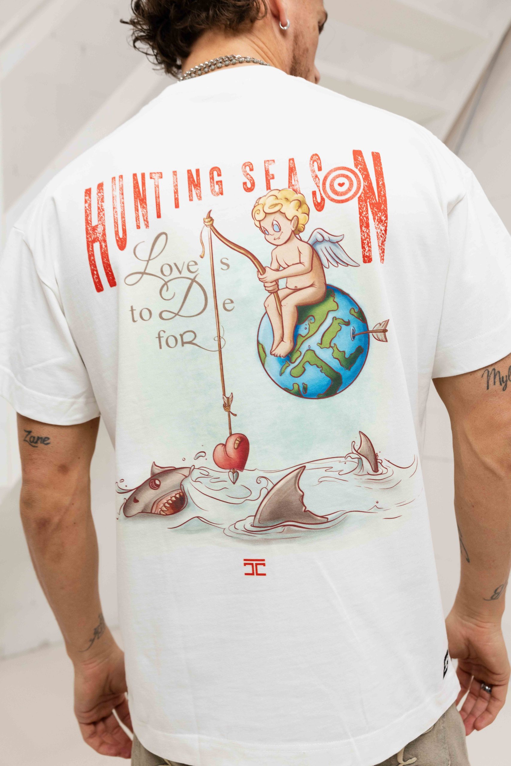 Jorcustom Hunting Season Loose Fit T-Shirt Heren Wit