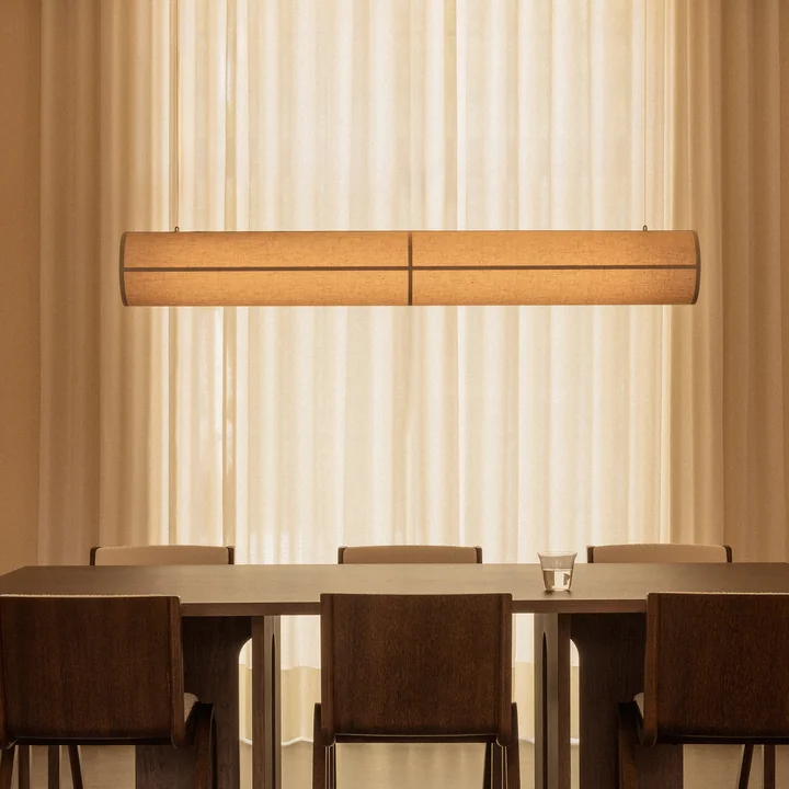 Audo - Hashira Linear LED Pendelleuchte, L 140 cm, raw