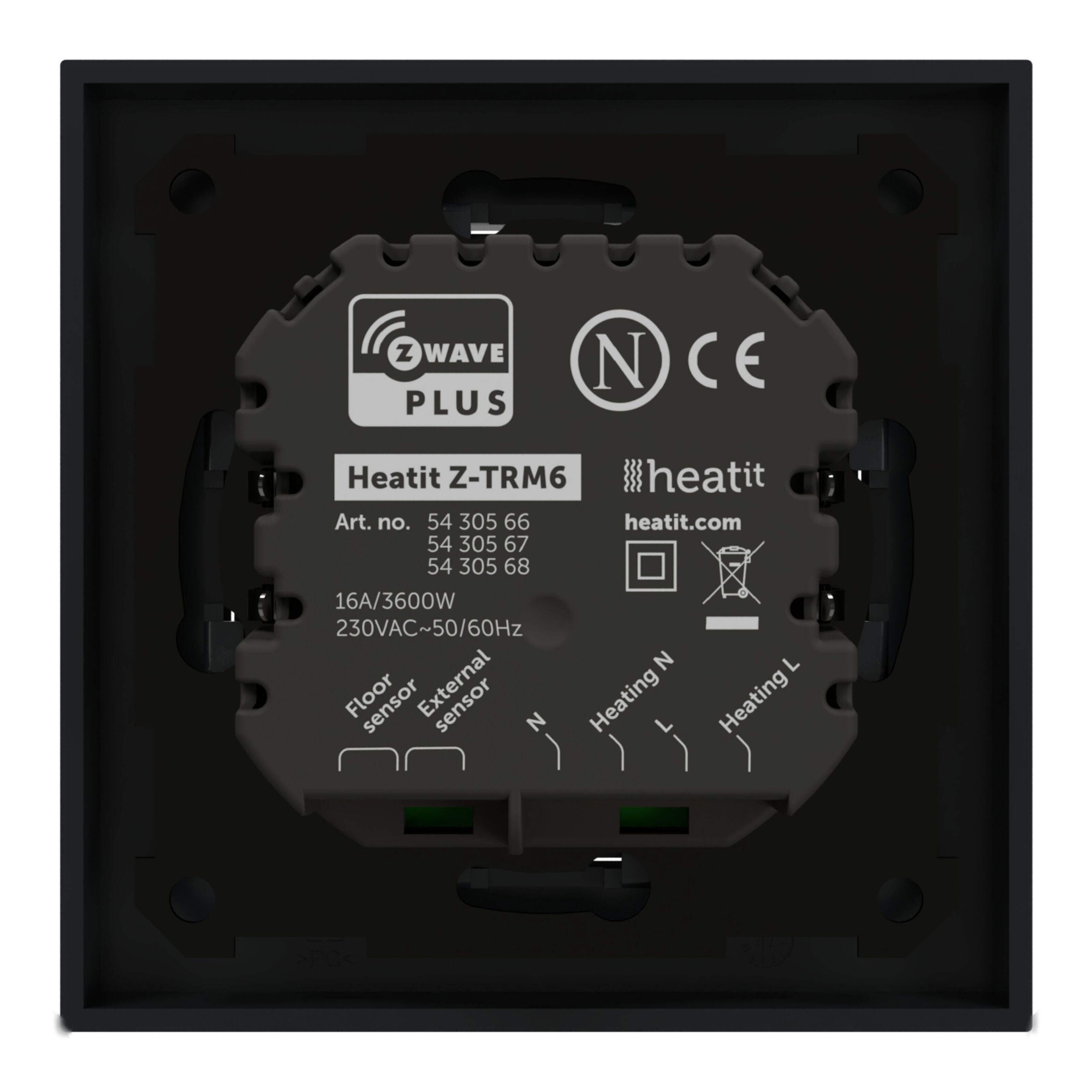 Heatit Z-TRM6 Termostat med Z-wave Black
