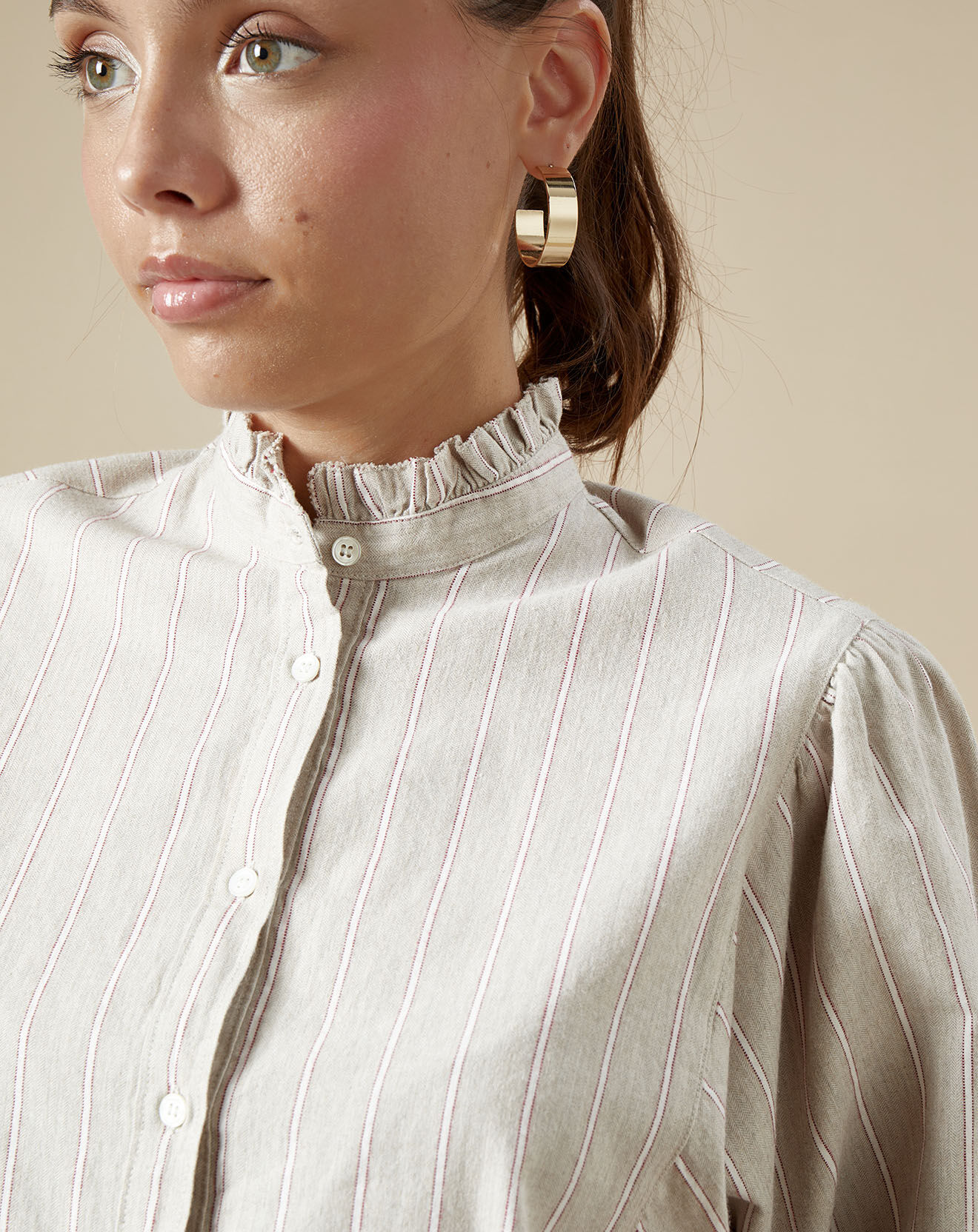 Hartford Blouse Hyper beige/rouge