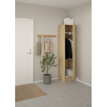 Opbergkast 1-deurs Cosmo eiken spaanplaat 200 x 49,2 x 47,1 cm