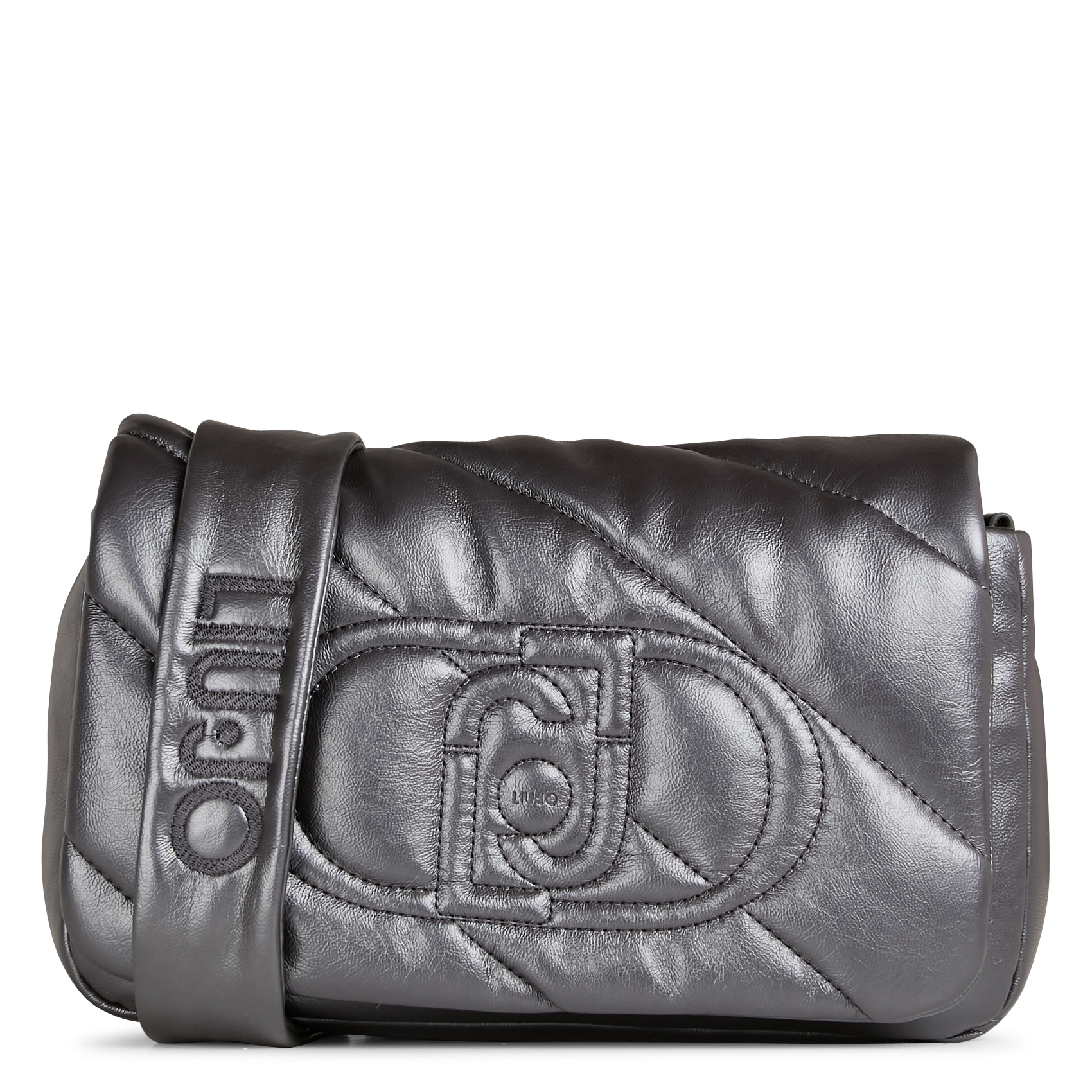 Sac à bandoulière matelassé brillant | Gris