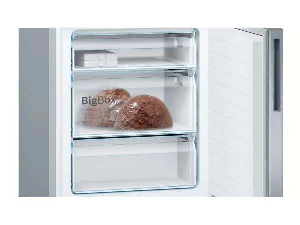 Bosch Serie | 6 KGE49AICA - Køleskab/fryser - bund-fryser - bredde: 70 cm - dybde: 65 cm - højde: 201 cm - 419 liter - Klasse C - rustfrit stål