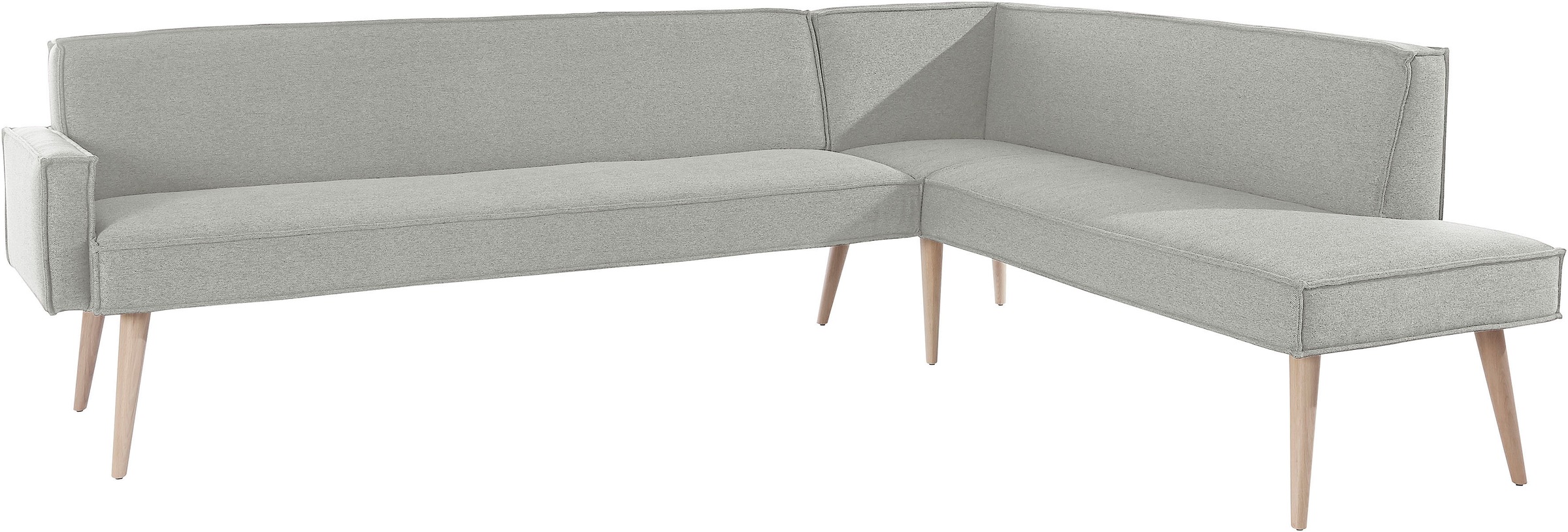 exxpo - sofa fashion Eckbank »Lungo, moderne Kedernaht, bequem und elegant, hoher Holzfuss« hochwertige Detailverarbeitung, frei im Raum stellbar