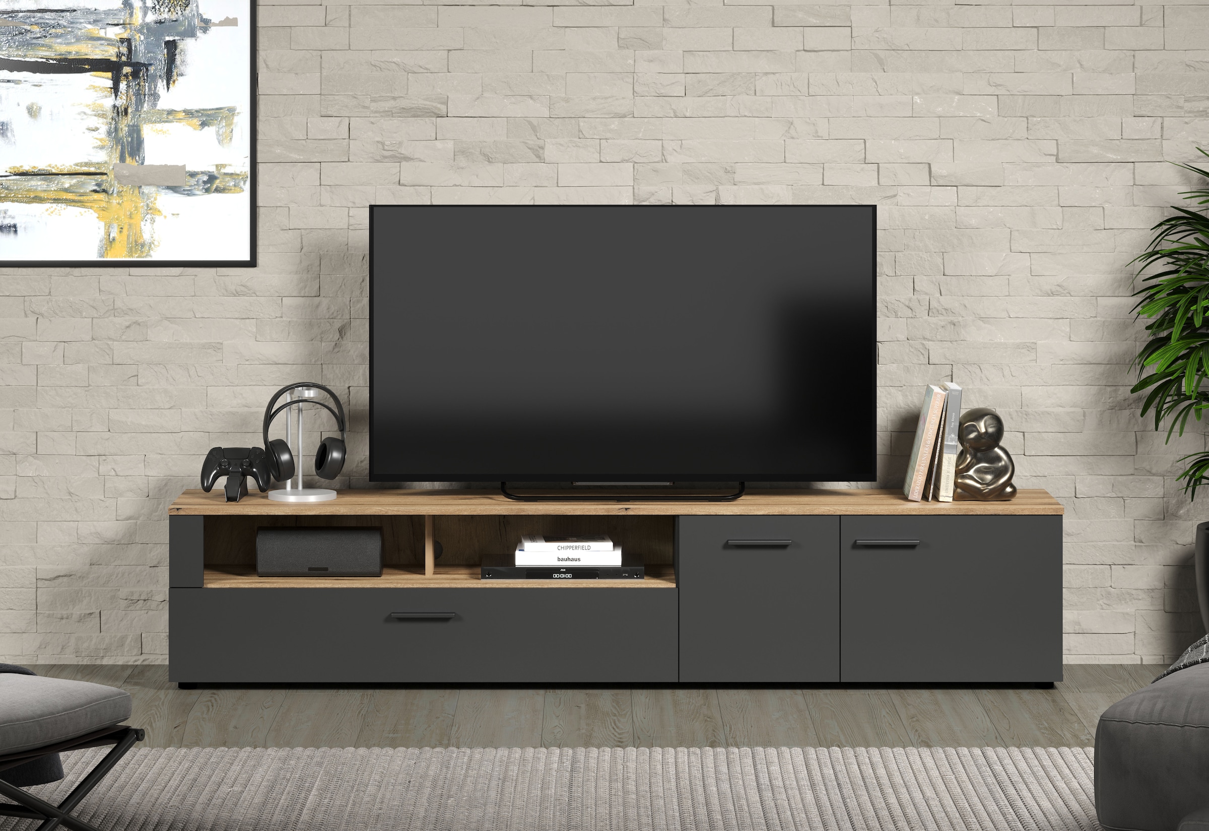 INOSIGN Lowboard »Estepona TV-Kommode« 1 Stk. tlg. TV-Board, Breite 210 cm, Elegant und modern