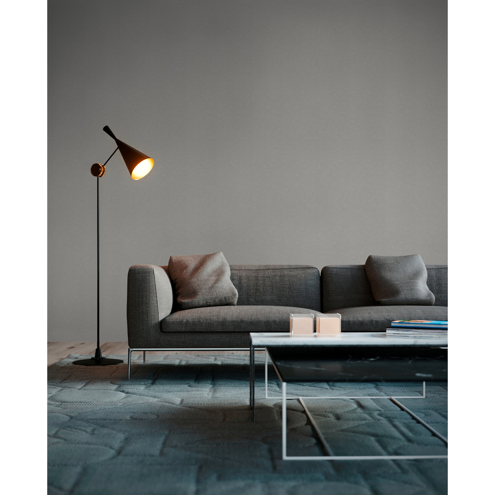 Vliestapete - creme-grau - Putzstruktur - 10 Meter