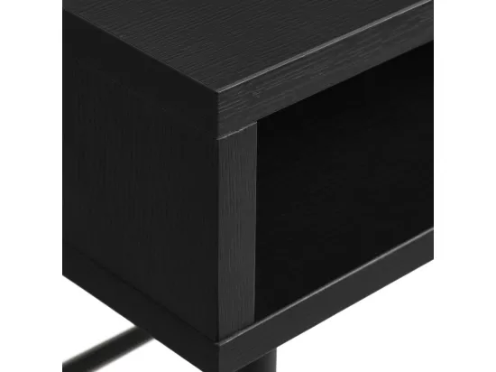 Rinto - Bureau 1 tiroir, 1 niche en bois et métal L120cm : Couleur - Noir