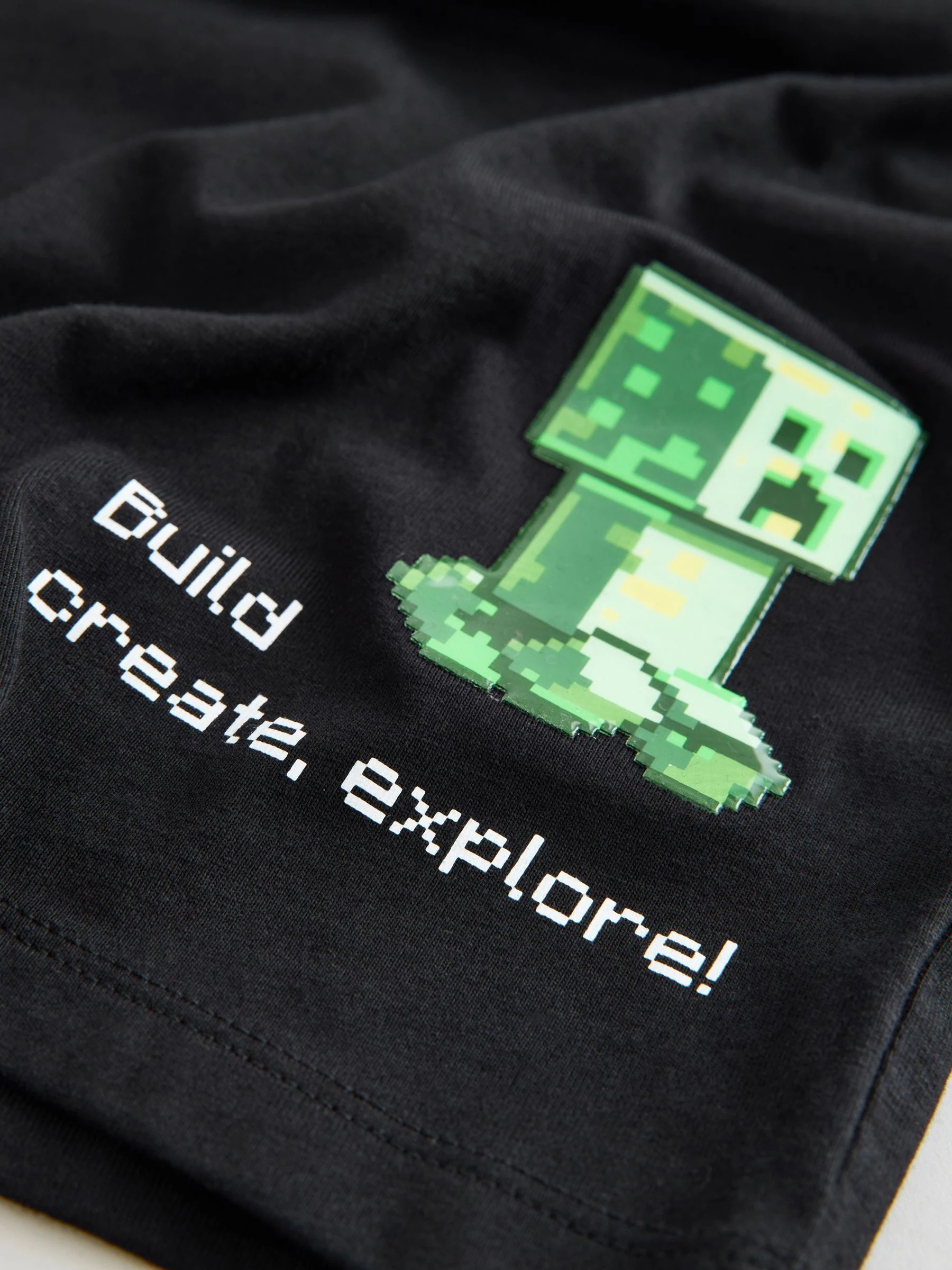 Zwarte Gel Print - Minecraft T-shirt (3-16jr)