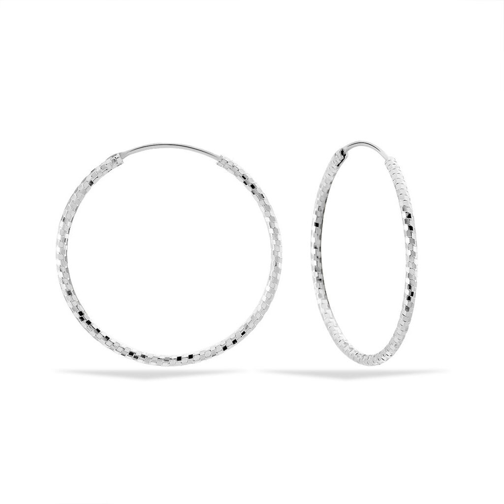 Créoles Argent Blanc Agathe