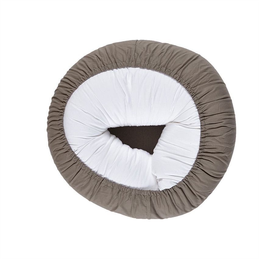 Housse ronde de coussin d'allaitement - Taupe - Doré