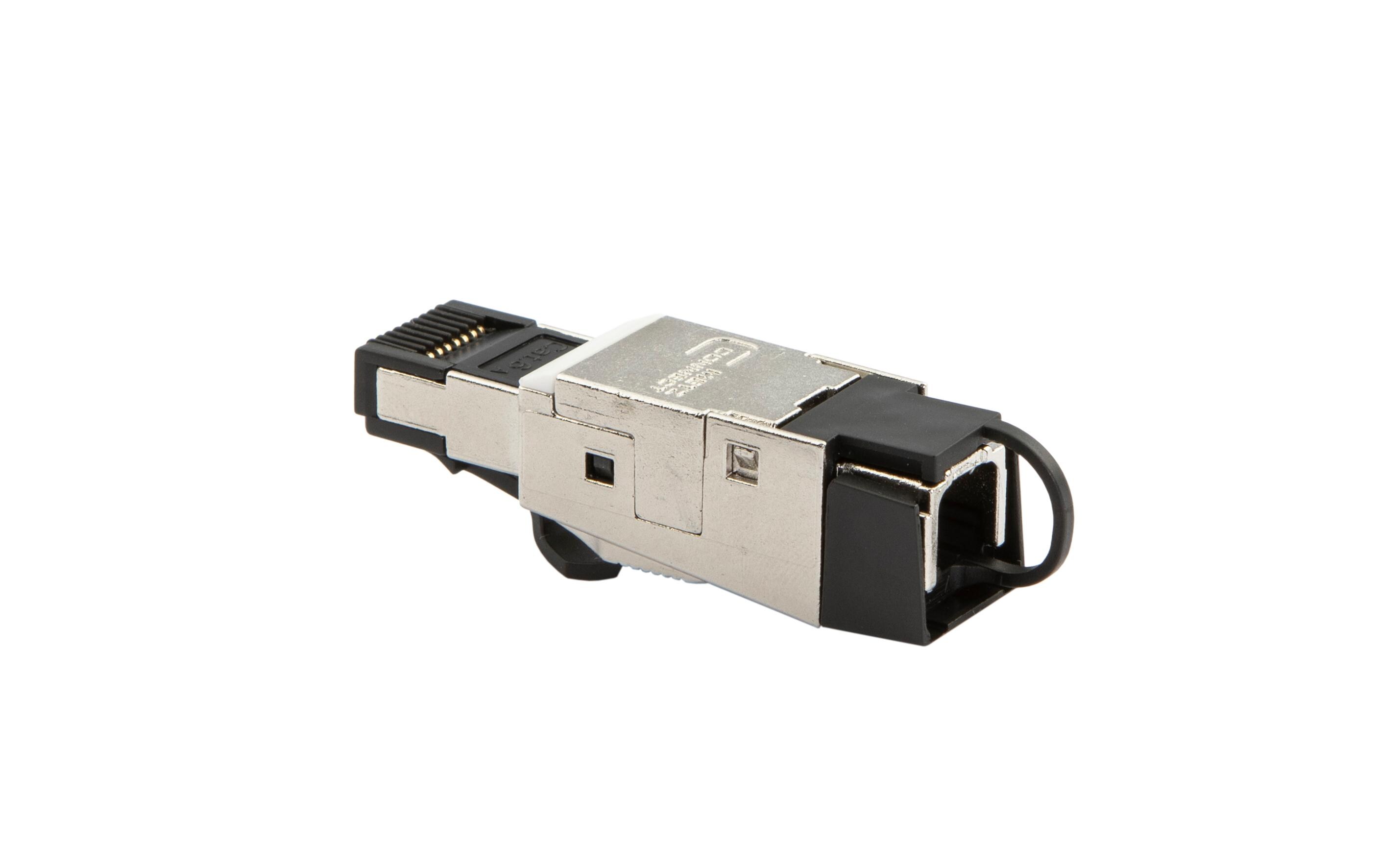 Stecker RJ45, IP20, Cat. 6A FeldkonfektionRJ45-Stecker IP20 Cat.6A geschirmt ohne Spezialwerkzeug beschaltbar