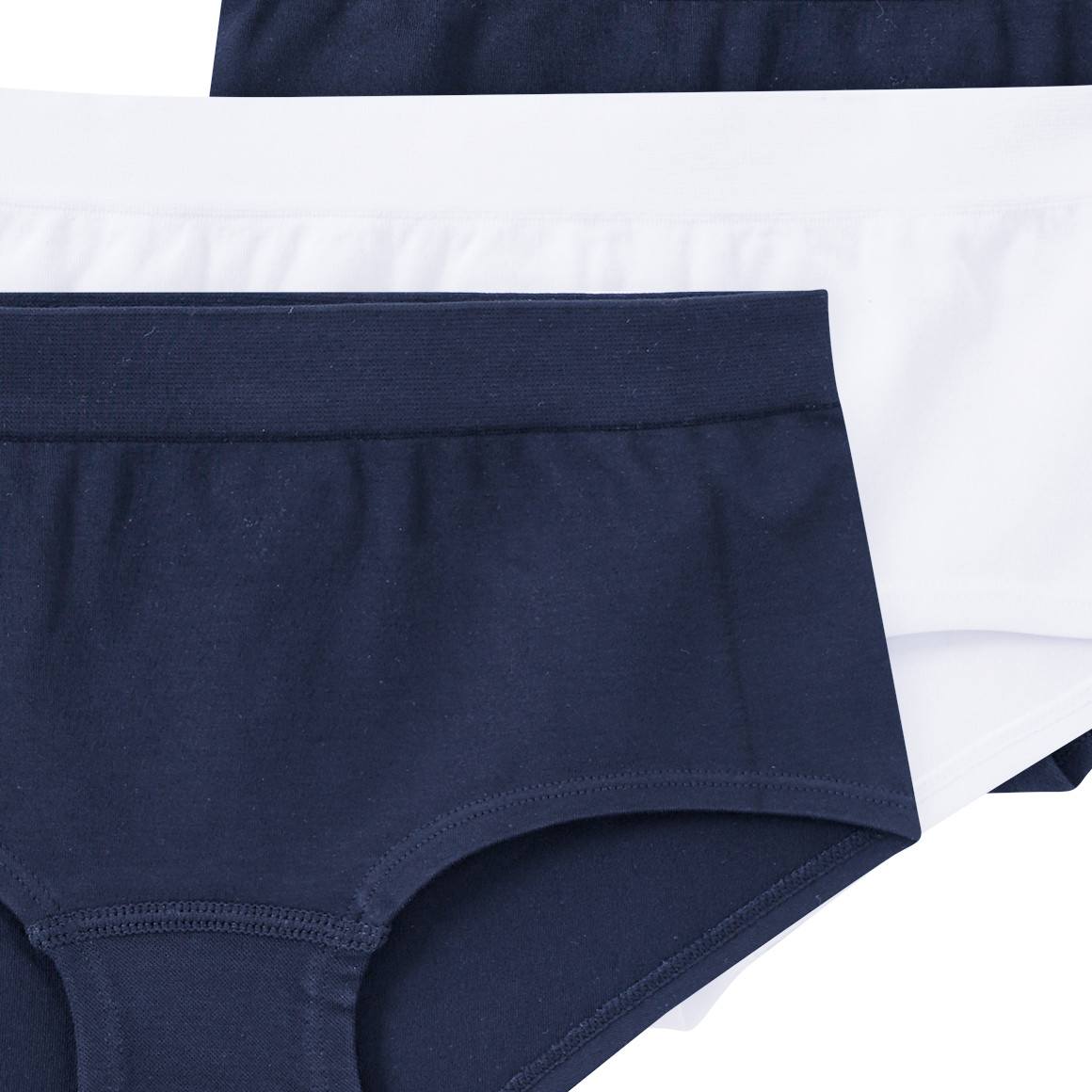 Yigga 3 Mädchen Seamless-Pantys unifarben weiss / dunkelblau