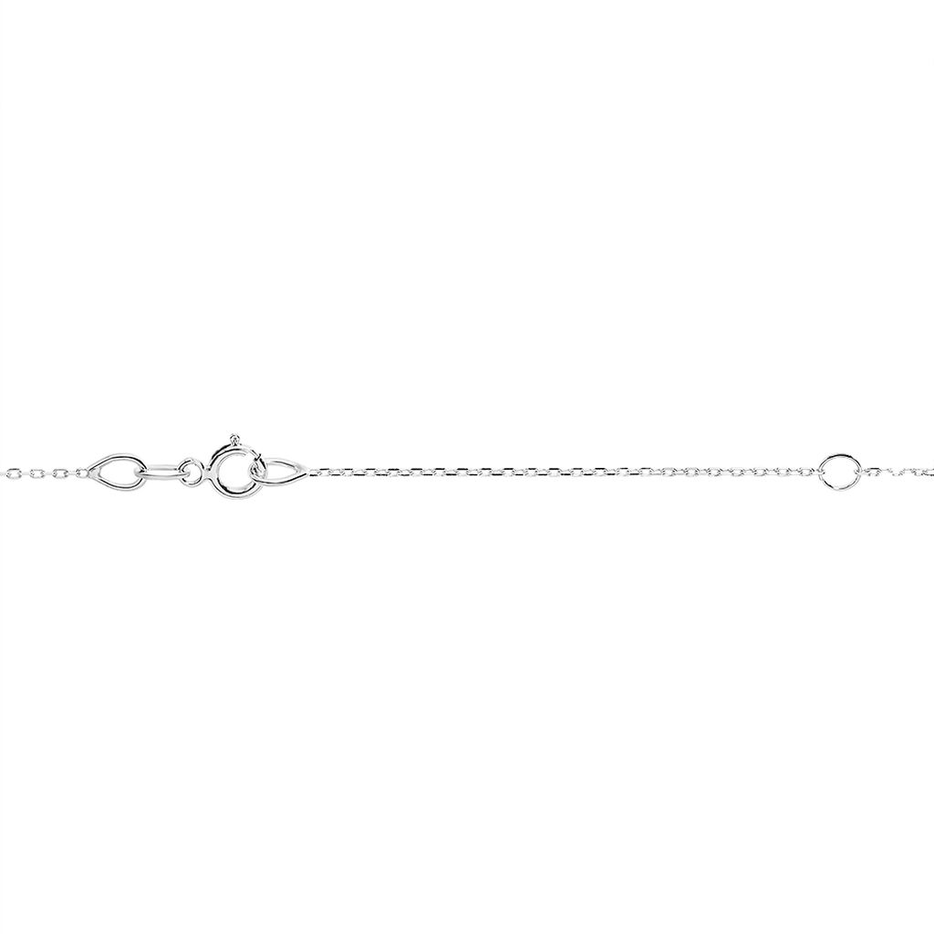 Collier Clothilde Or Blanc Topaze Et Oxyde De Zirconium