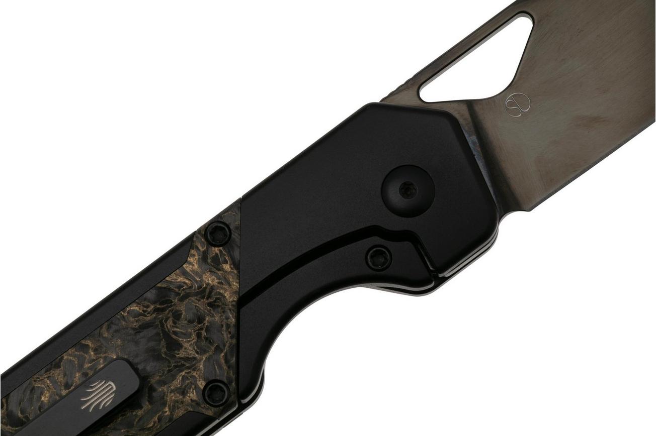 Kizer Militaw KI3634A3 Black S45VN, Contoured Black Titanium & Dark Matter Gold FatCarbon, zakmes, Jonathan Styles design