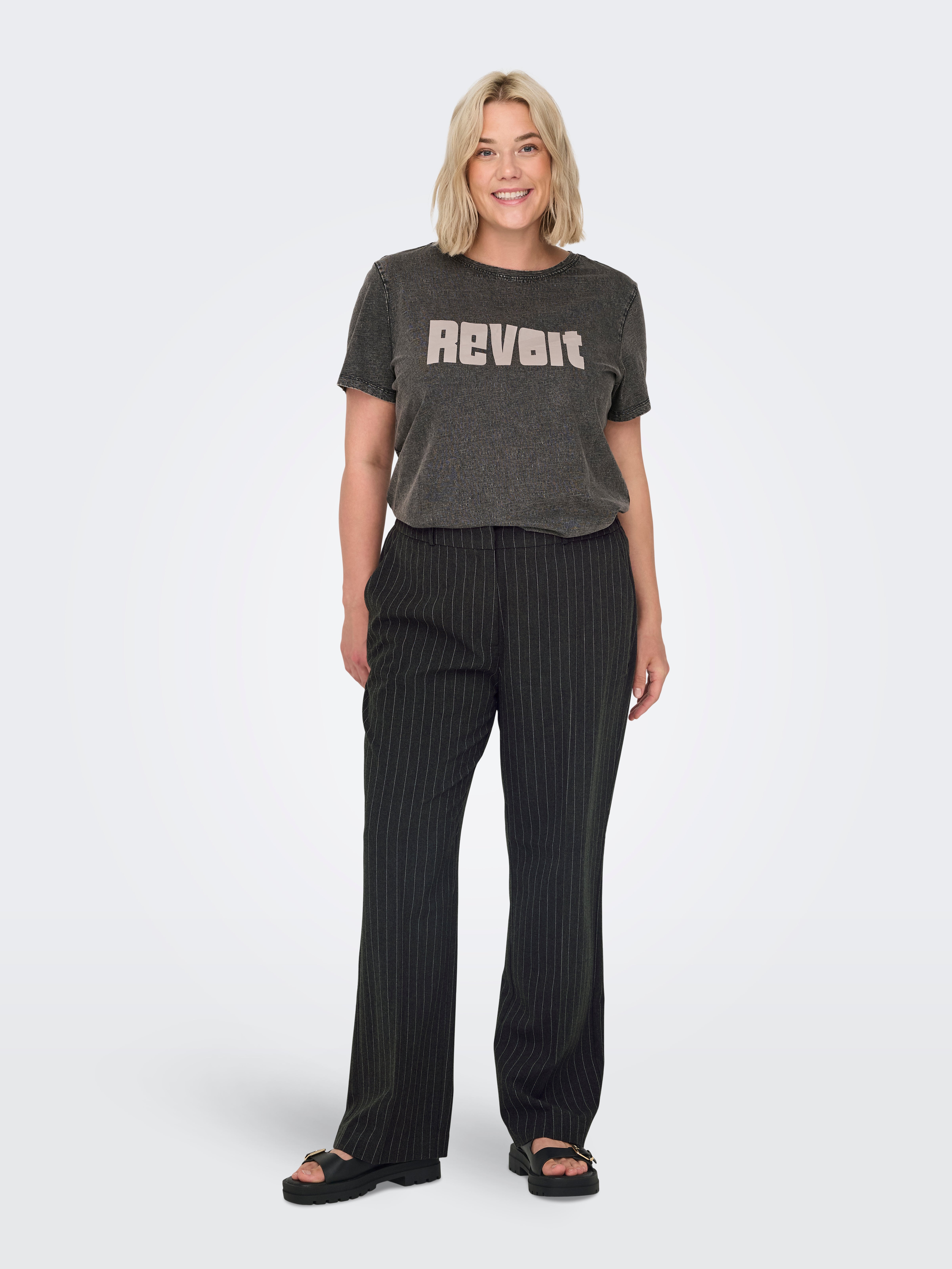 CARBRIE Gerade geschnitten Anzughose Dark Grey Melange