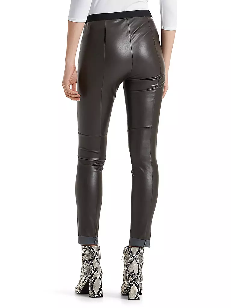 MARC CAIN Leggings in Lederoptik braun
