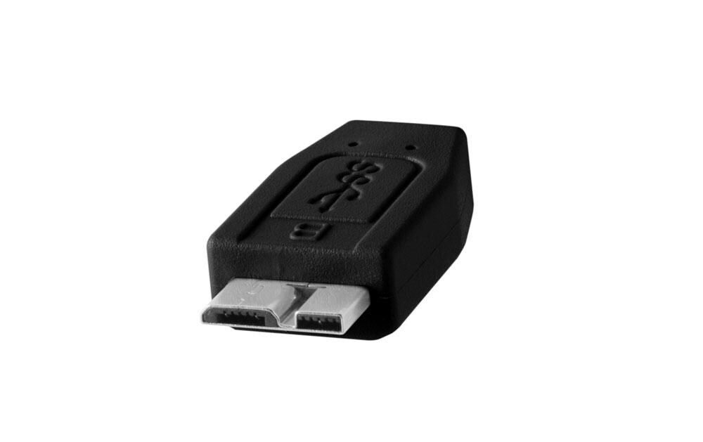 Kabel TetherPro USB-C zu 3.0 Micro-B, 4.6 m SchwarzUSB-C zu USB-Micro 3.0 Anschlusskabel