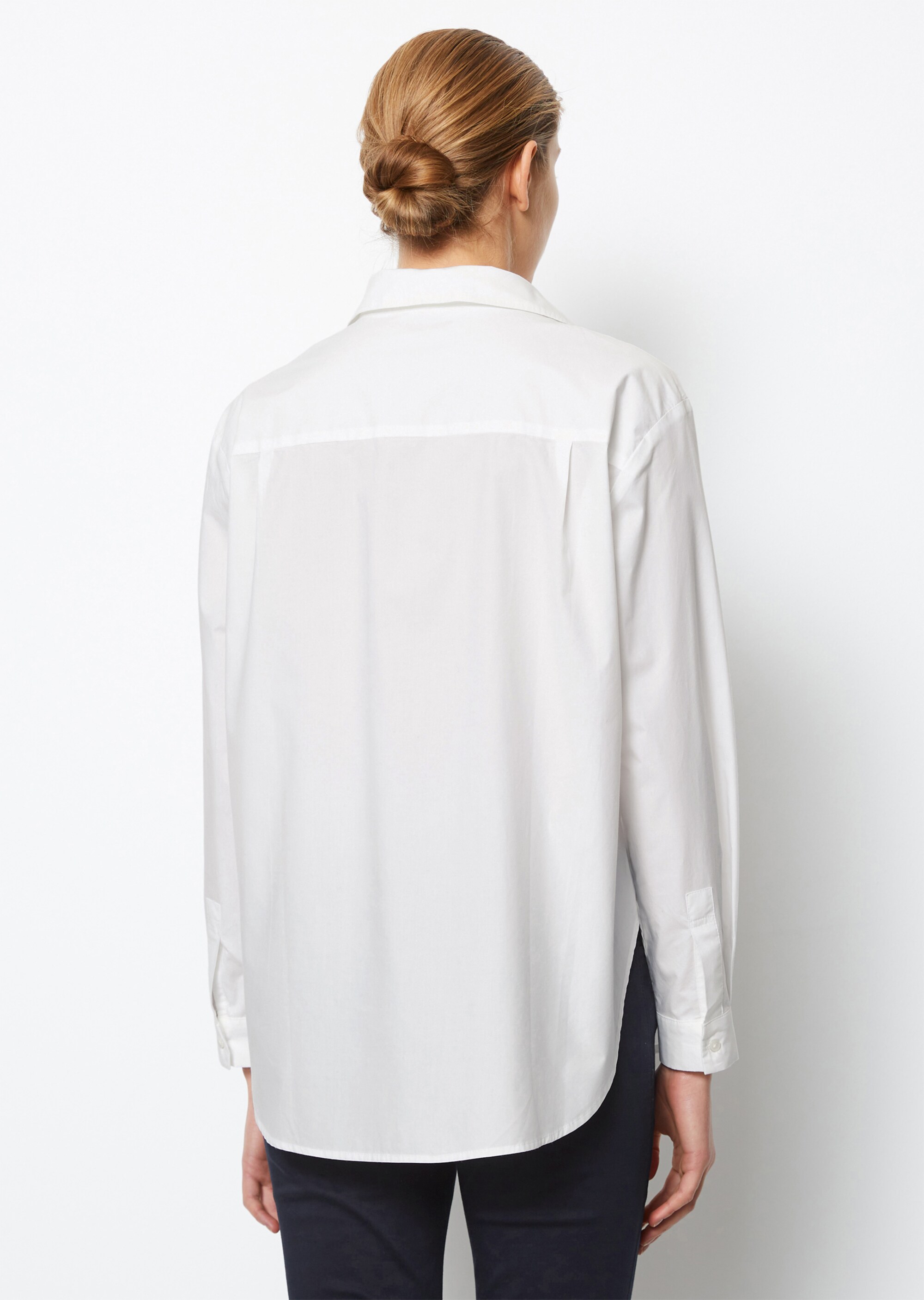 Hemdbluse oversize aus Paper-Touch-Baumwolle