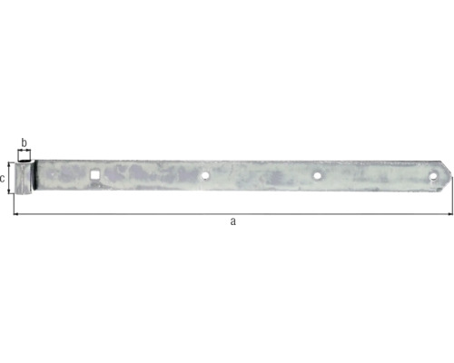 Scharniertype 8 rechte vorm lichtgewicht 600 x 16 x 45 mm verzinkt, dikke film gepassiveerd