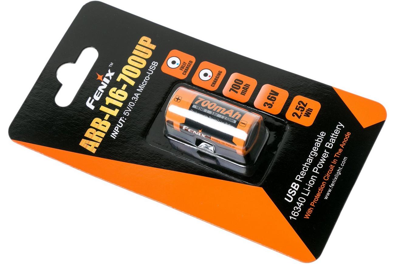 Fenix ARB-L16-700UP 16340 accu, 700 mAh Li-Ion