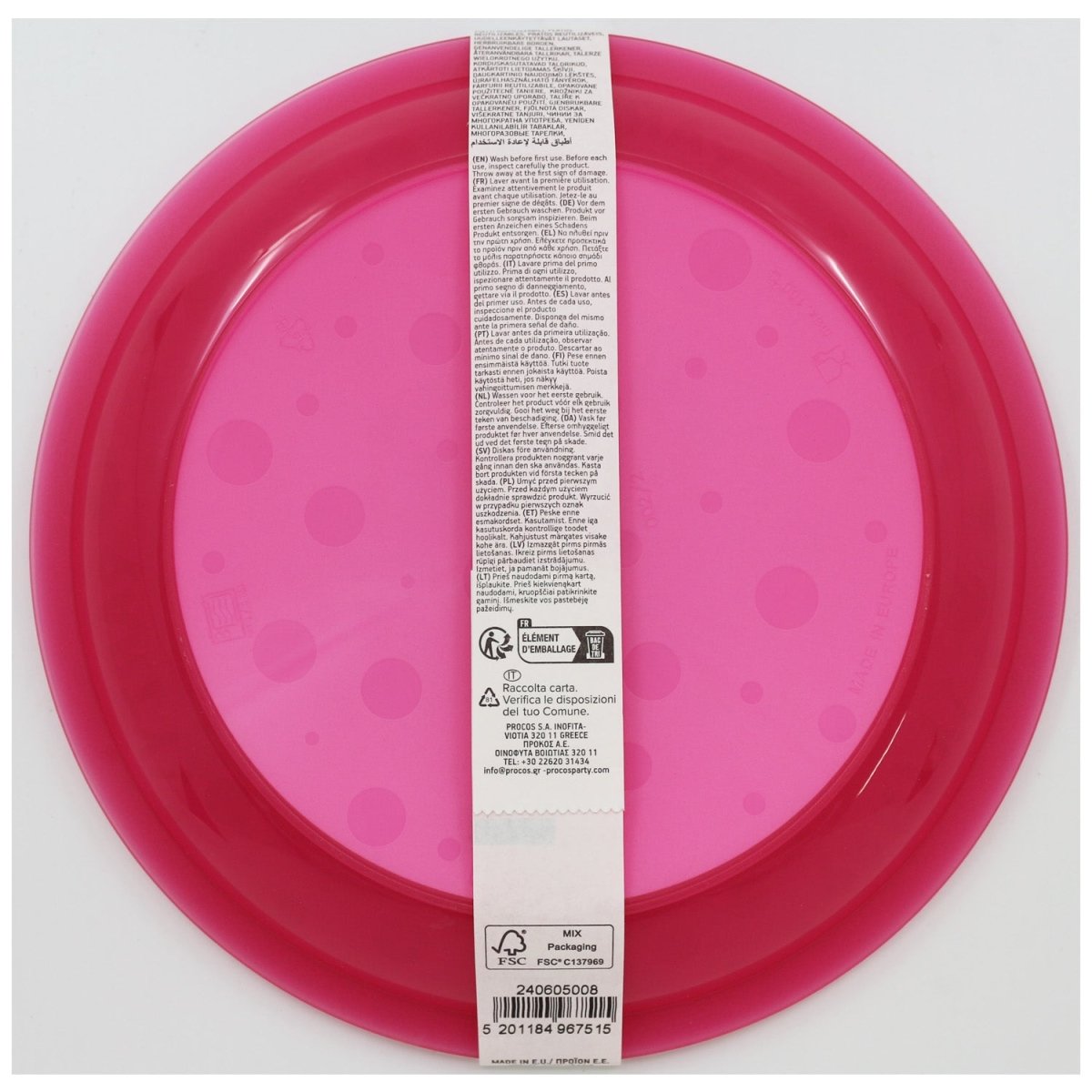 Prinsessen Borden Plastic 21cm 4st