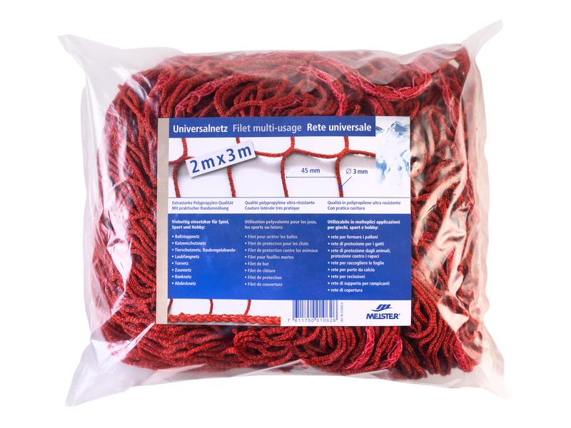 Meister Universalnetz knotenlos, Ø 3 mm / 2 x 3 m, Rot Universell einsetzbares Netz