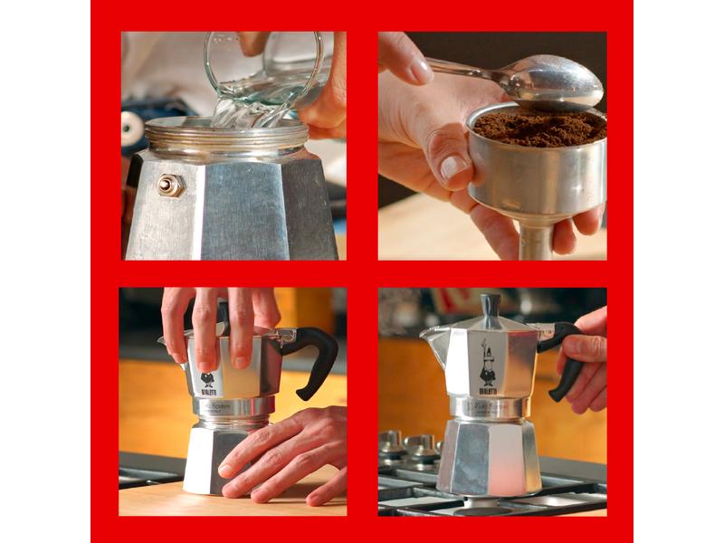 Bialetti Espressokocher Moka Express 1 Tassen, Silber Italienische Espressokanne – ein Design-Klassiker