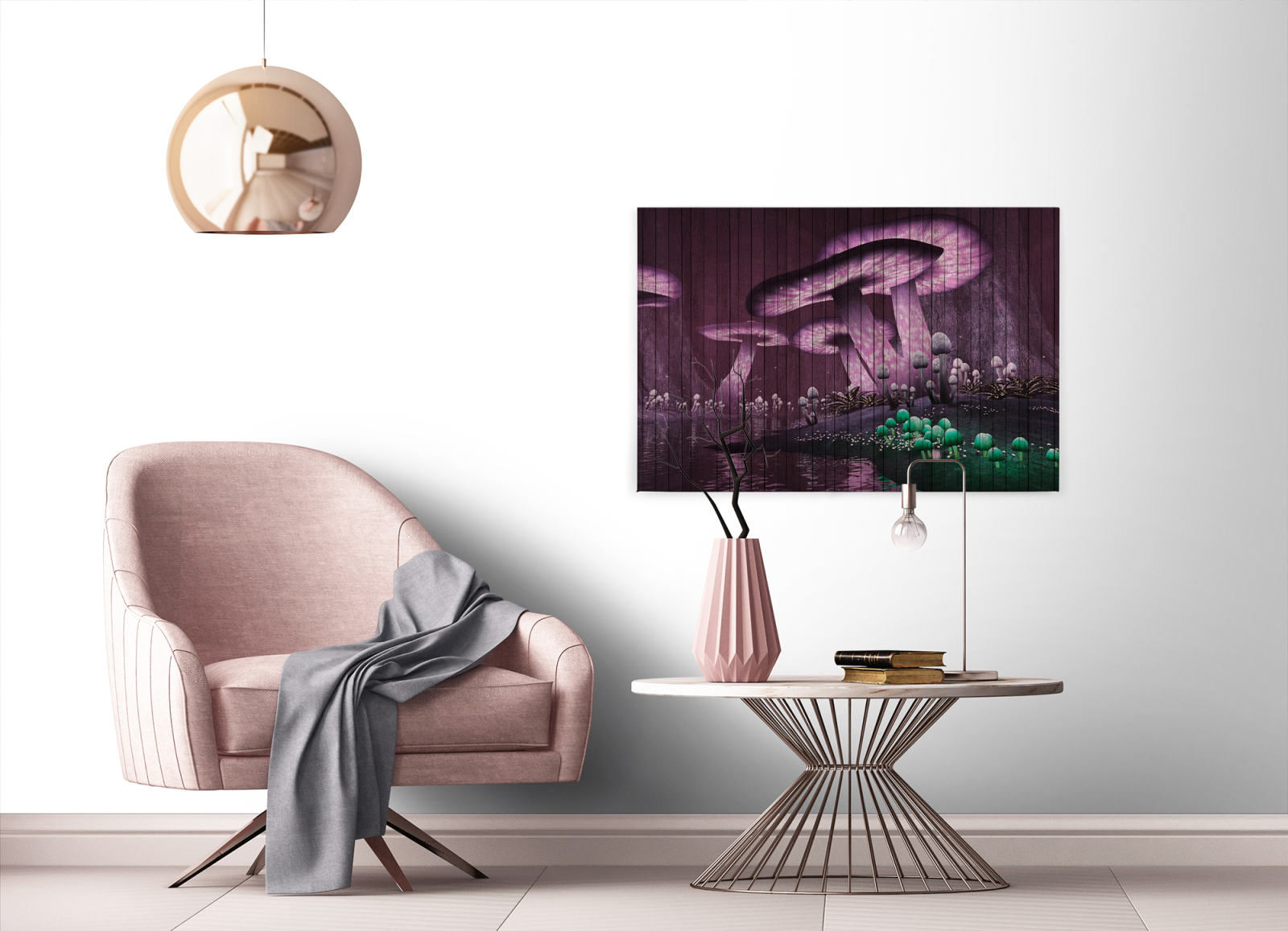 Leinwandbild FANTASIEWELT - violett - 90x60 cm
