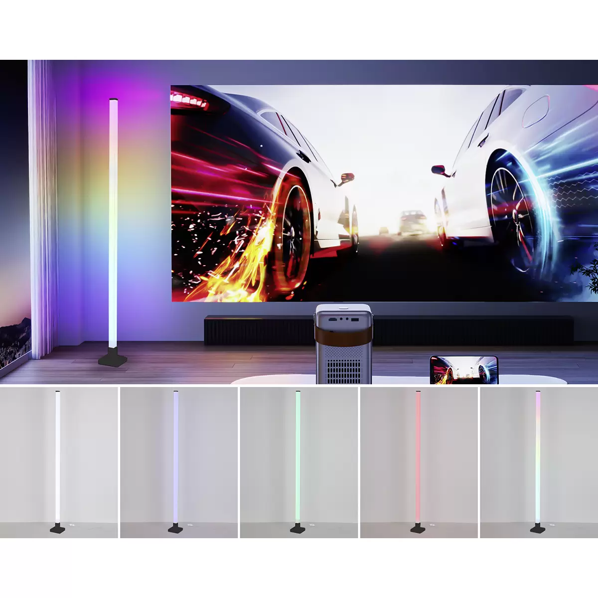LED-Stehleuchte Selena Schwarz