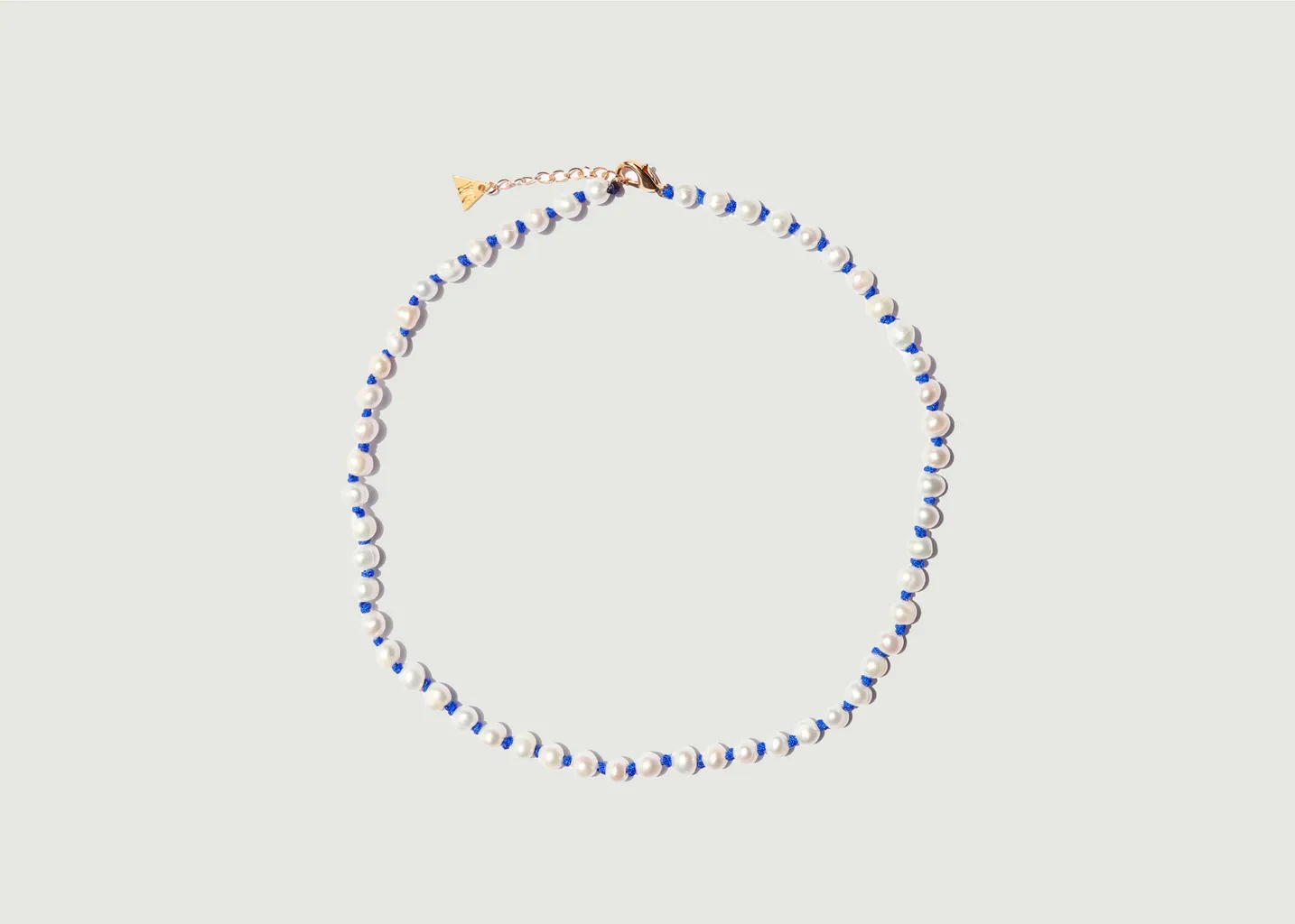 Collier Blue Knitted Pearl Wilhelmina Garcia