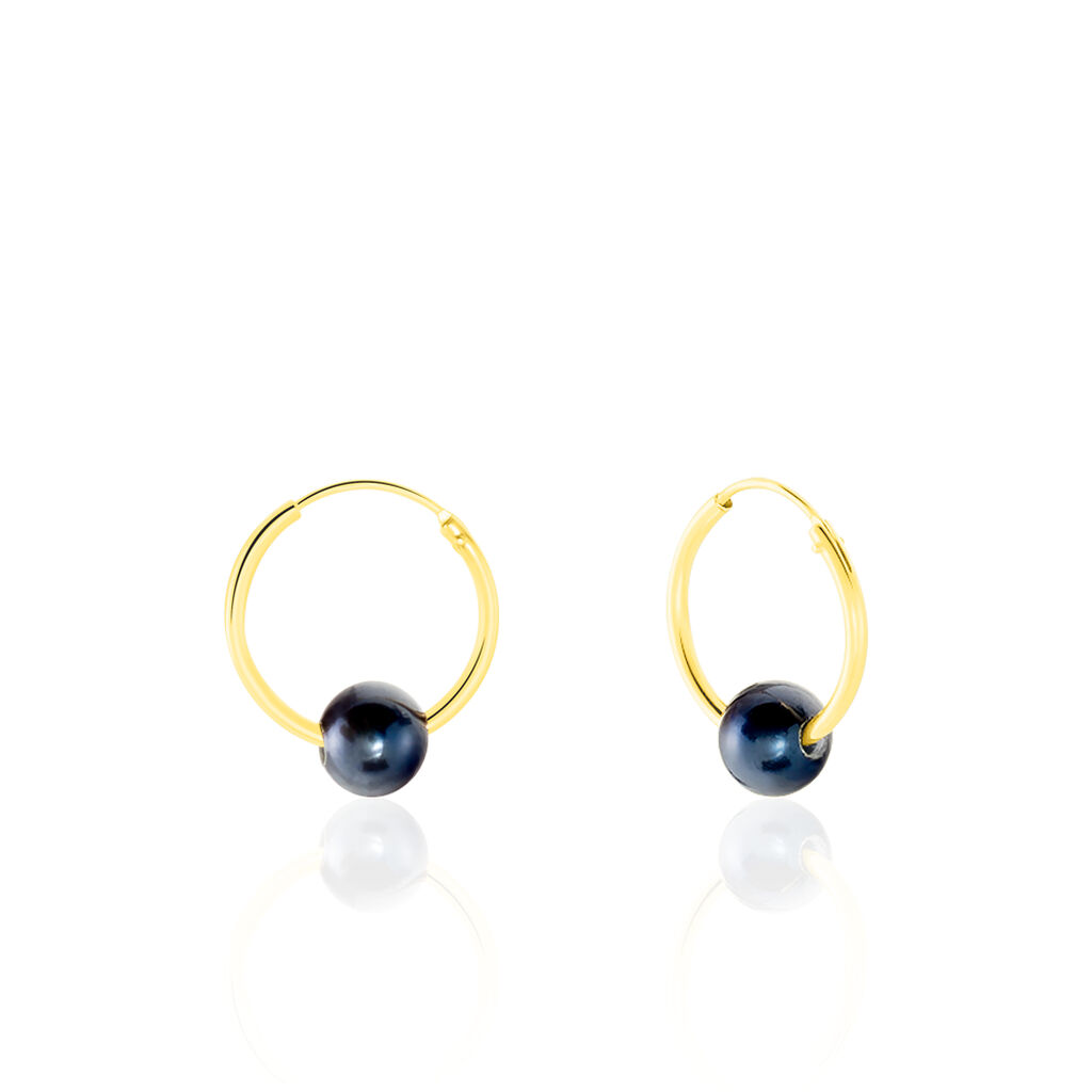 Boucles D'oreilles Puces Suraya Or Jaune Perle De Culture