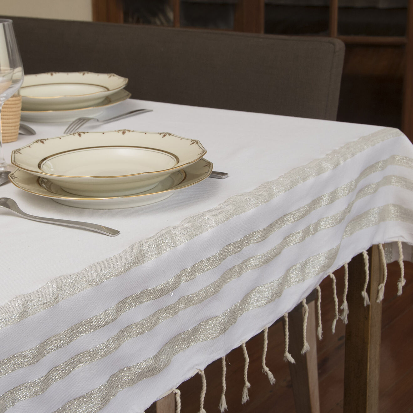 Febronie Nappe 100% Coton 200 g/m² Hamptons blanche