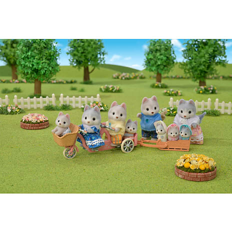 Sylvanian Families husky søskende tandemcykel legesæt