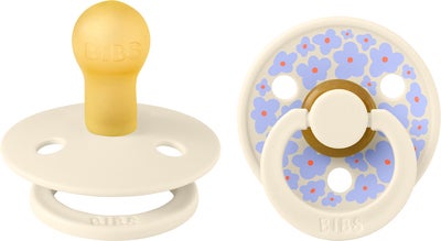 BIBS Studio Colour Smokk 2-Pack Lateks Str 1 Rund, Jasmine/Ivory Mix