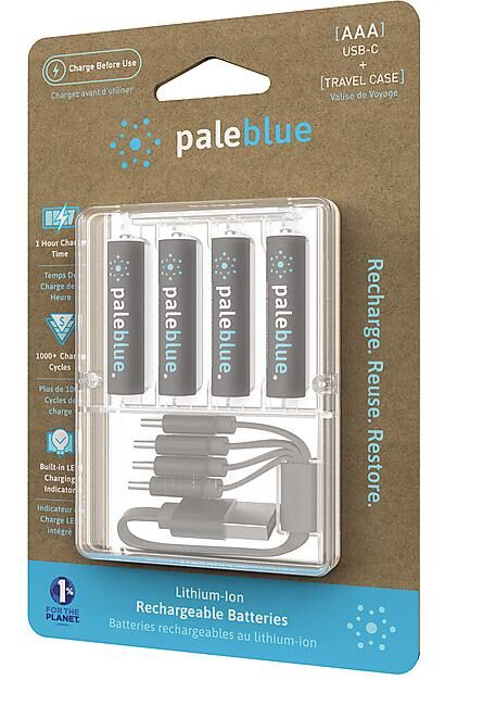 PALEBLUE - PILES ACCUS LITHIUM-ION MICRO USB 600 mAh AAA-LR03