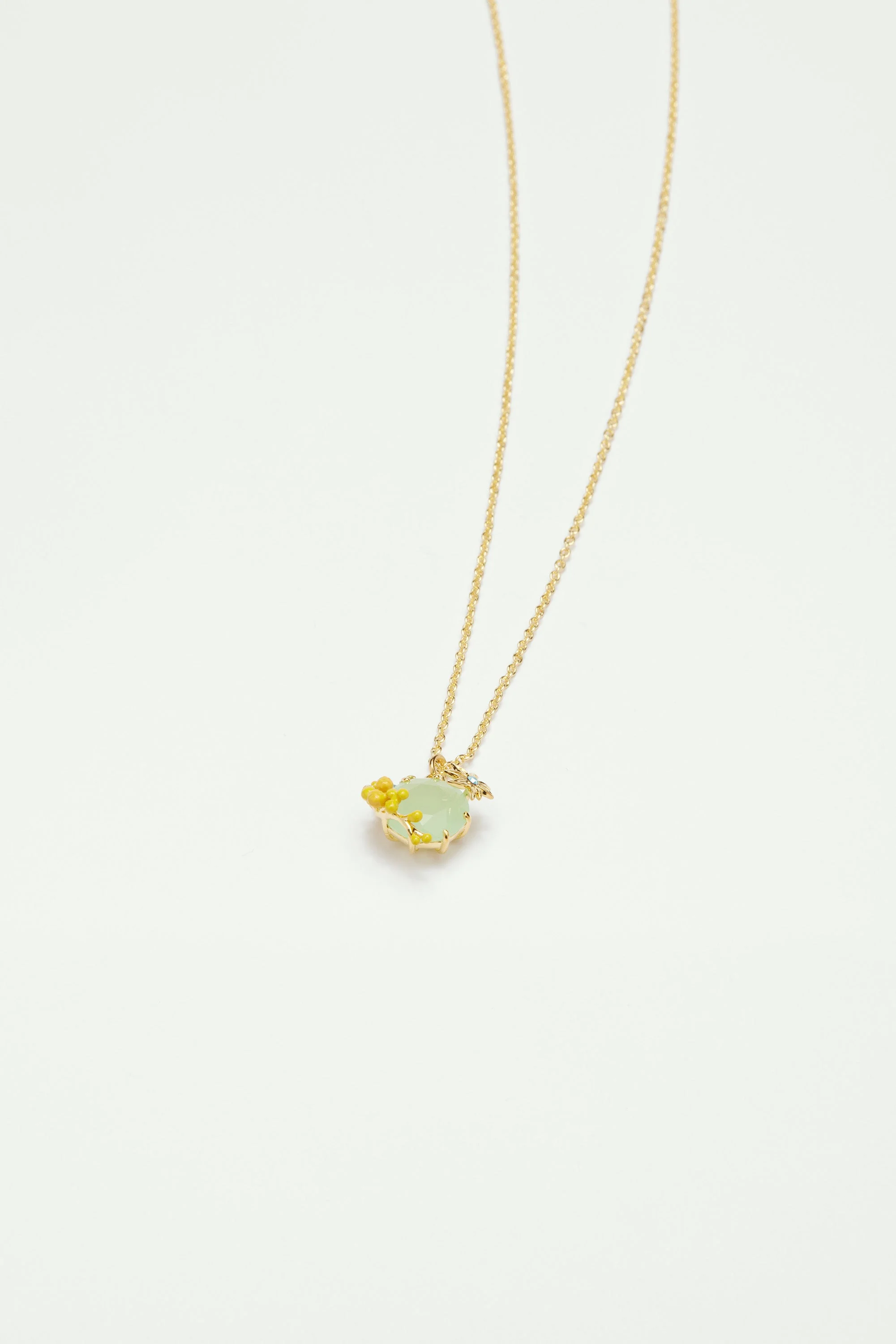 Collier pendentif mimosa et anis étoilé | Bleu