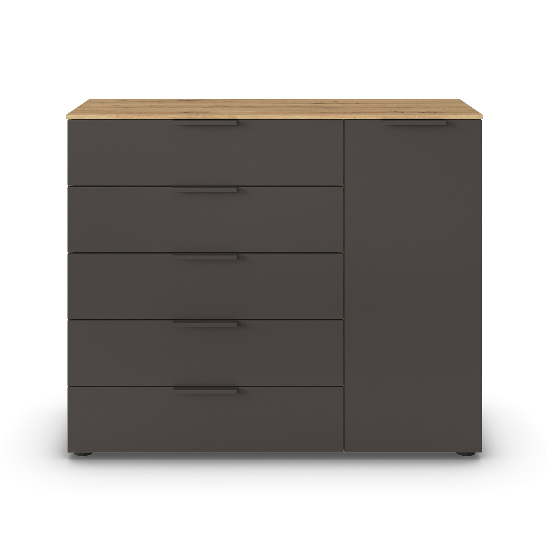 Kommode - Artisan Eiche-graphit - Graphitgriffe - 120 cm