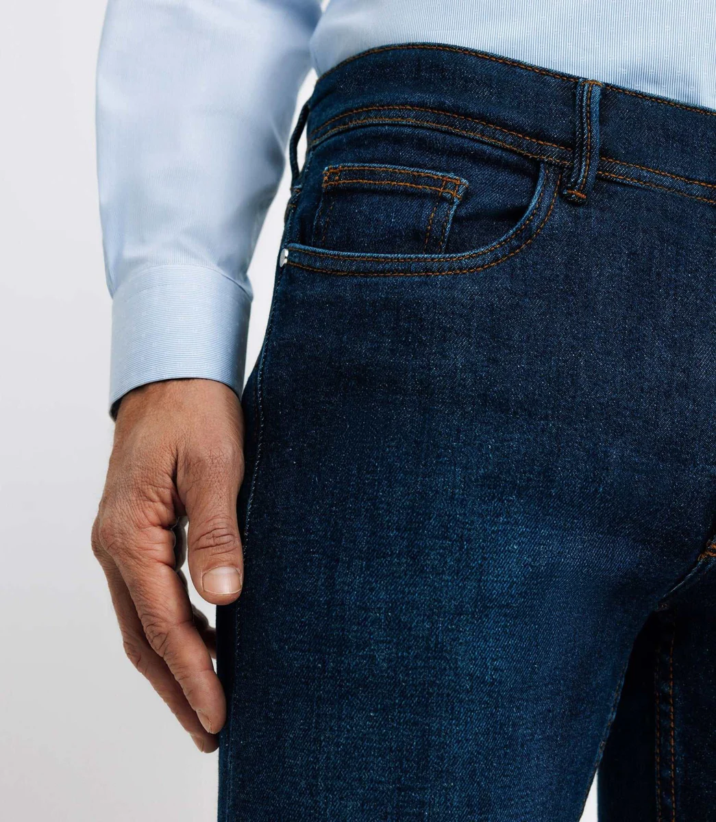 Jean 5 poches bleu moyen