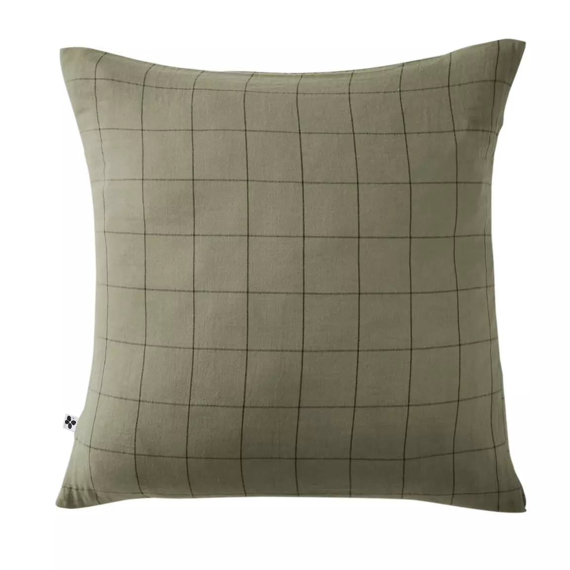 Taie d'oreiller carrée gaze de coton (60 x 60 cm) Gaïa Match Vert romarin
