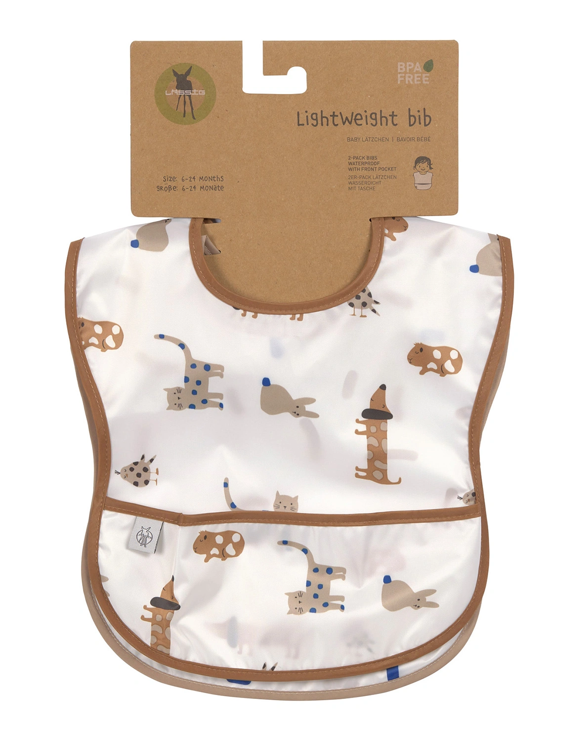 Lätzchen LITTLE MATEYS mit Auffangschale 2er Set in royal blue