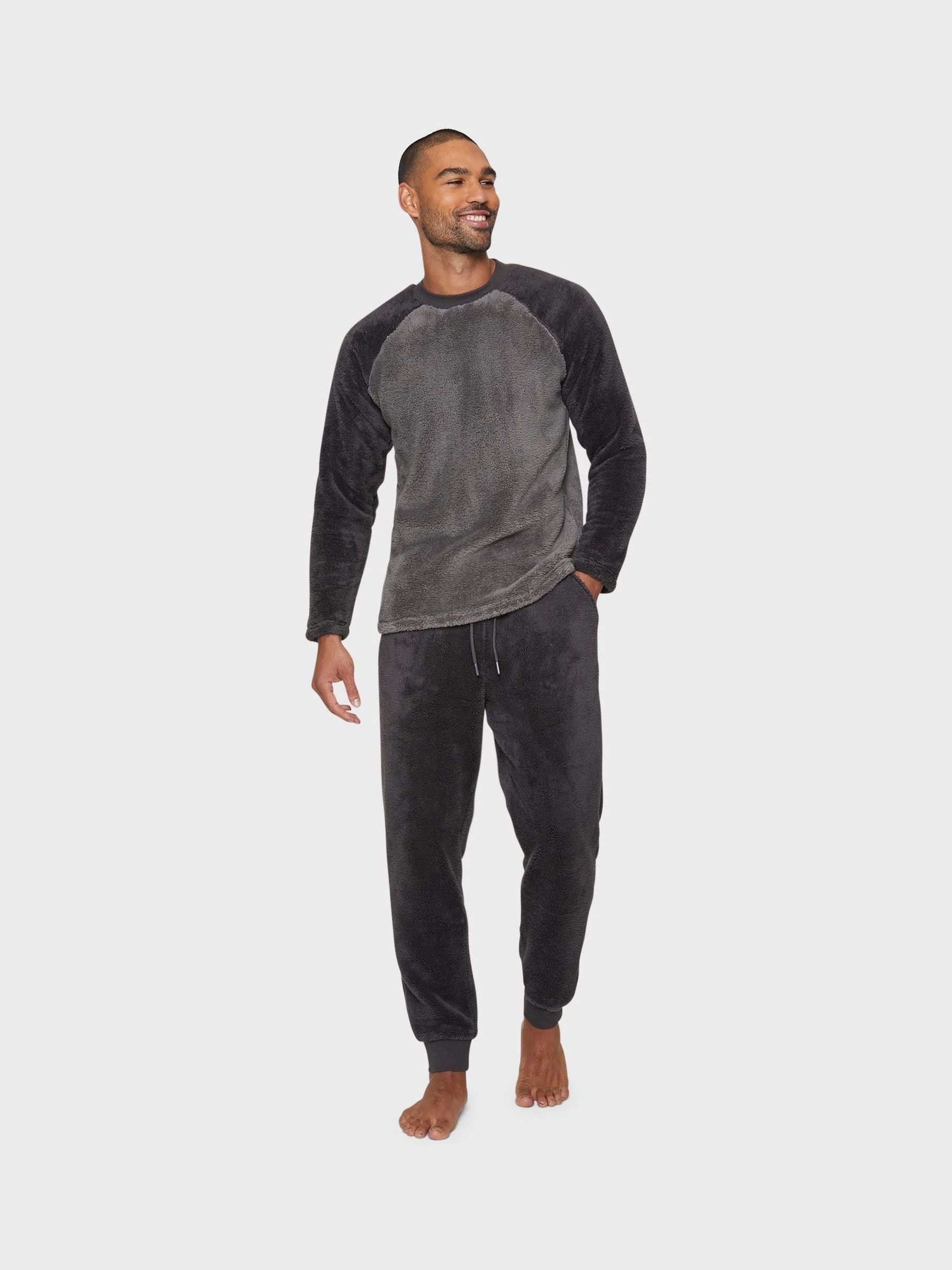 Antraciet - Threadbare Borg pyjamaset