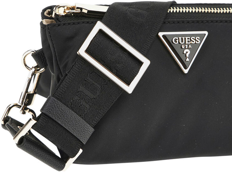 GUESS LATONA MINI TRI CPRMNT TOP ZIP Black