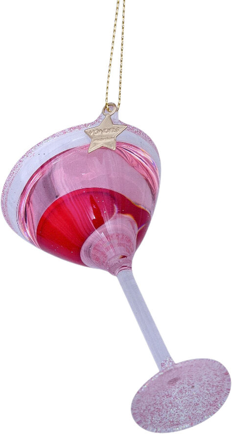Vondels Ornament glas pink cosmopolitan cocktail H8,5cm Pink
