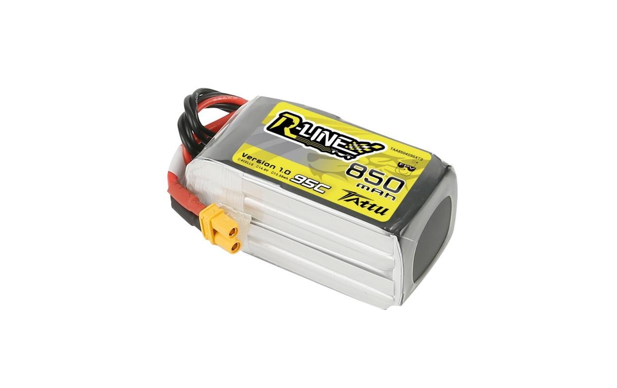 RC-Akku LiPo 850 mAh 14.8 V 95C R-Line4S LiPo Akku für Racecopter mit XT60 Stecker
