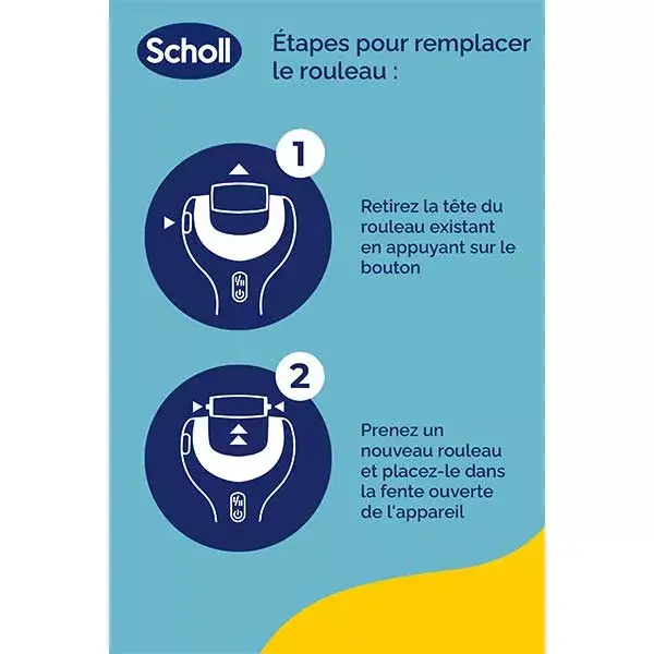 Rolos de substituição Scholl 2 em 1 para esfoliação e alisamento da lixa elétrica de pés.